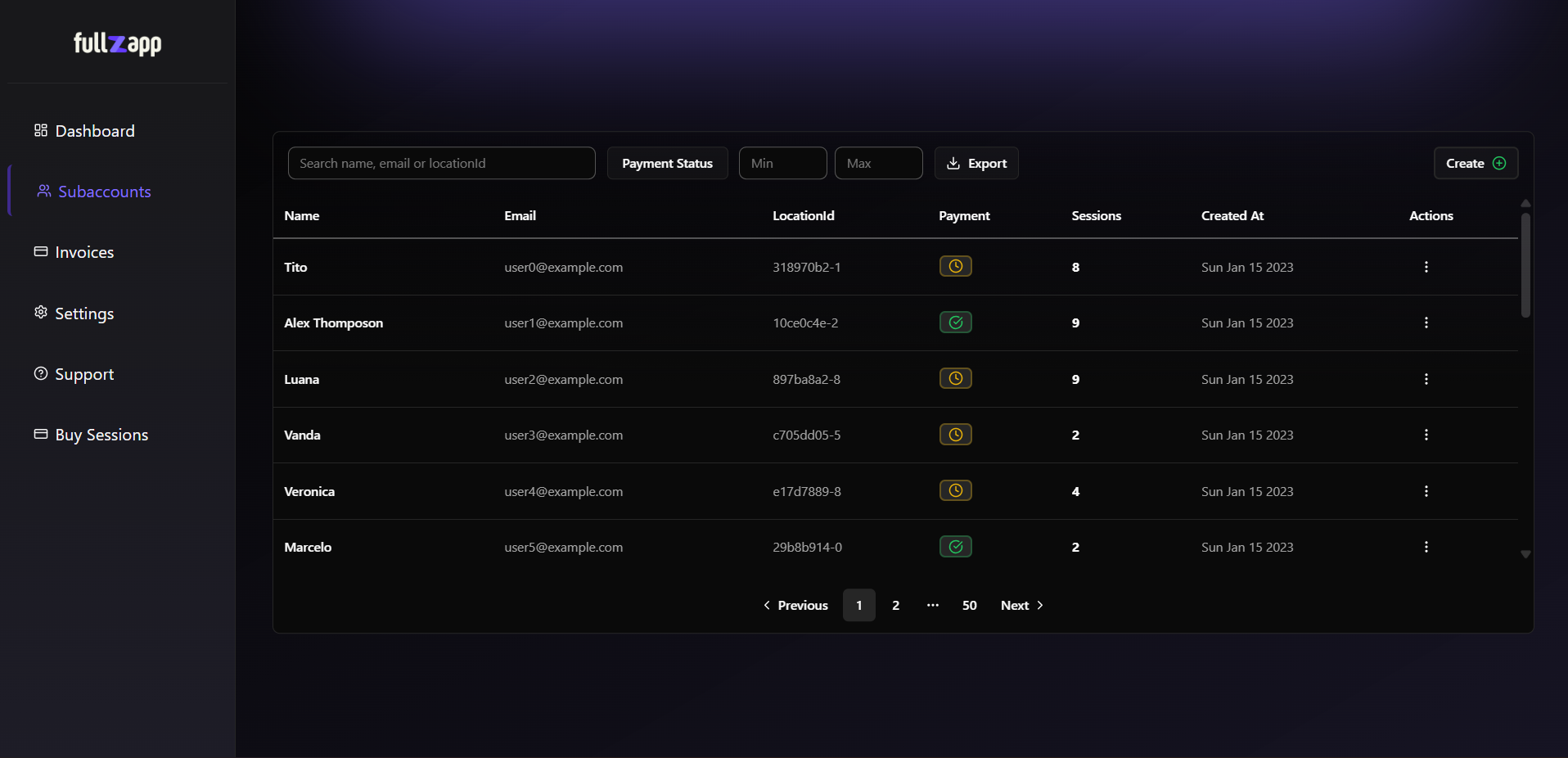 Subaccounts Management